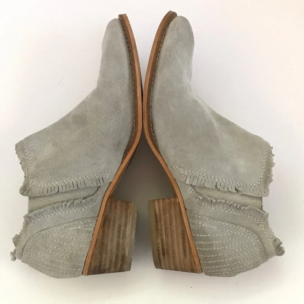 REBELS Suede Fringe Trim Ankle Boots Chelsea Women’s Size 8